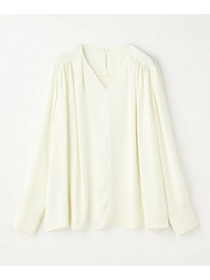 【wb】wb バックサテンジョーゼットVネックブラウス 詳細画像 オフホワイト 24