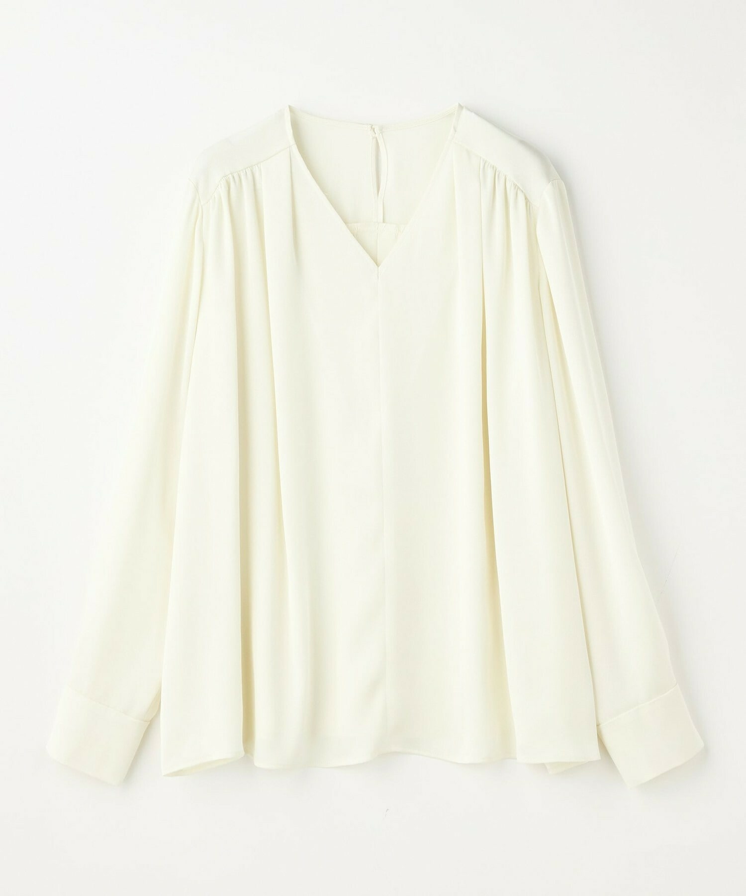【wb】wb バックサテンジョーゼットVネックブラウス 詳細画像 オフホワイト 24
