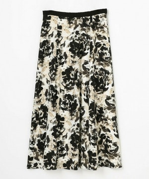 【wb】wb アブストラクトライクプリントフレアースカート 詳細画像 ベージュ 1