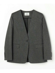 【wb】wb ハイゲージポンチノーカラージャケット 詳細画像 チャコールグレー 21