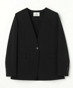 【wb】wb ハイゲージポンチノーカラージャケット 詳細画像 ブラック 2