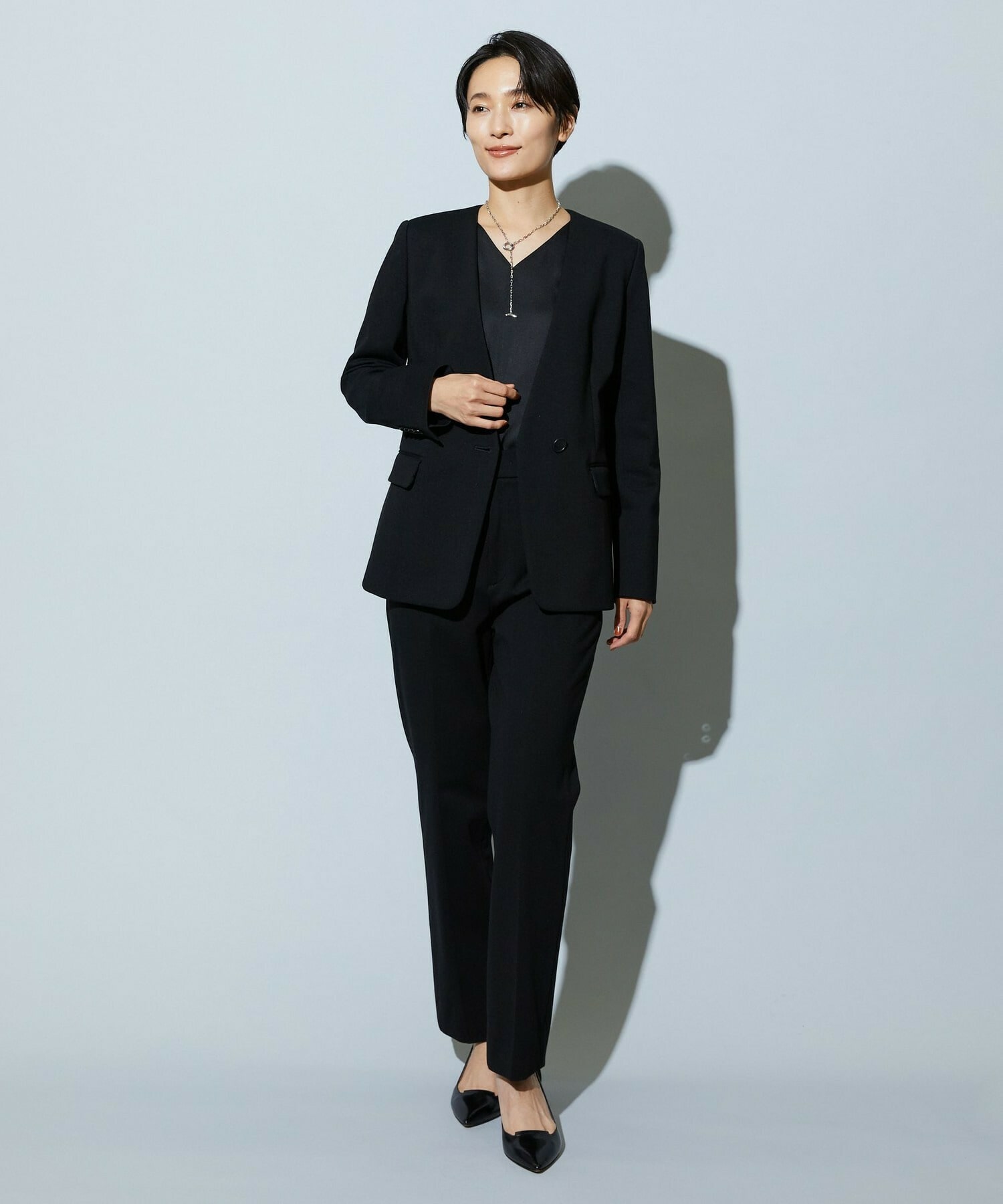 【wb】wb ハイゲージポンチノーカラージャケット 詳細画像 チャコールグレー 1