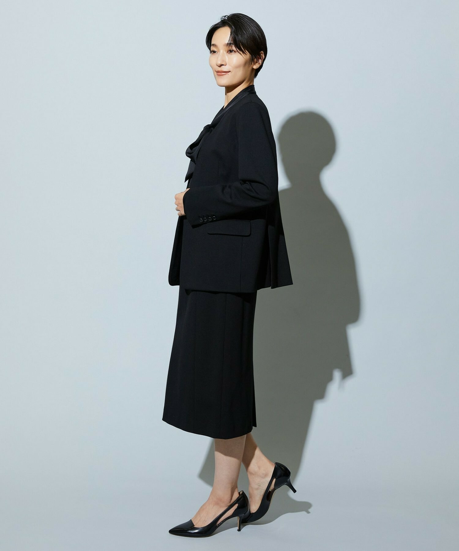 【wb】wb ハイゲージポンチノーカラージャケット 詳細画像 チャコールグレー 13