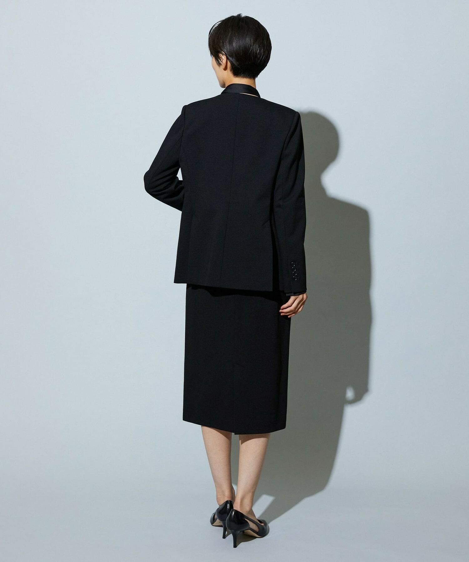 【wb】wb ハイゲージポンチノーカラージャケット 詳細画像 チャコールグレー 15