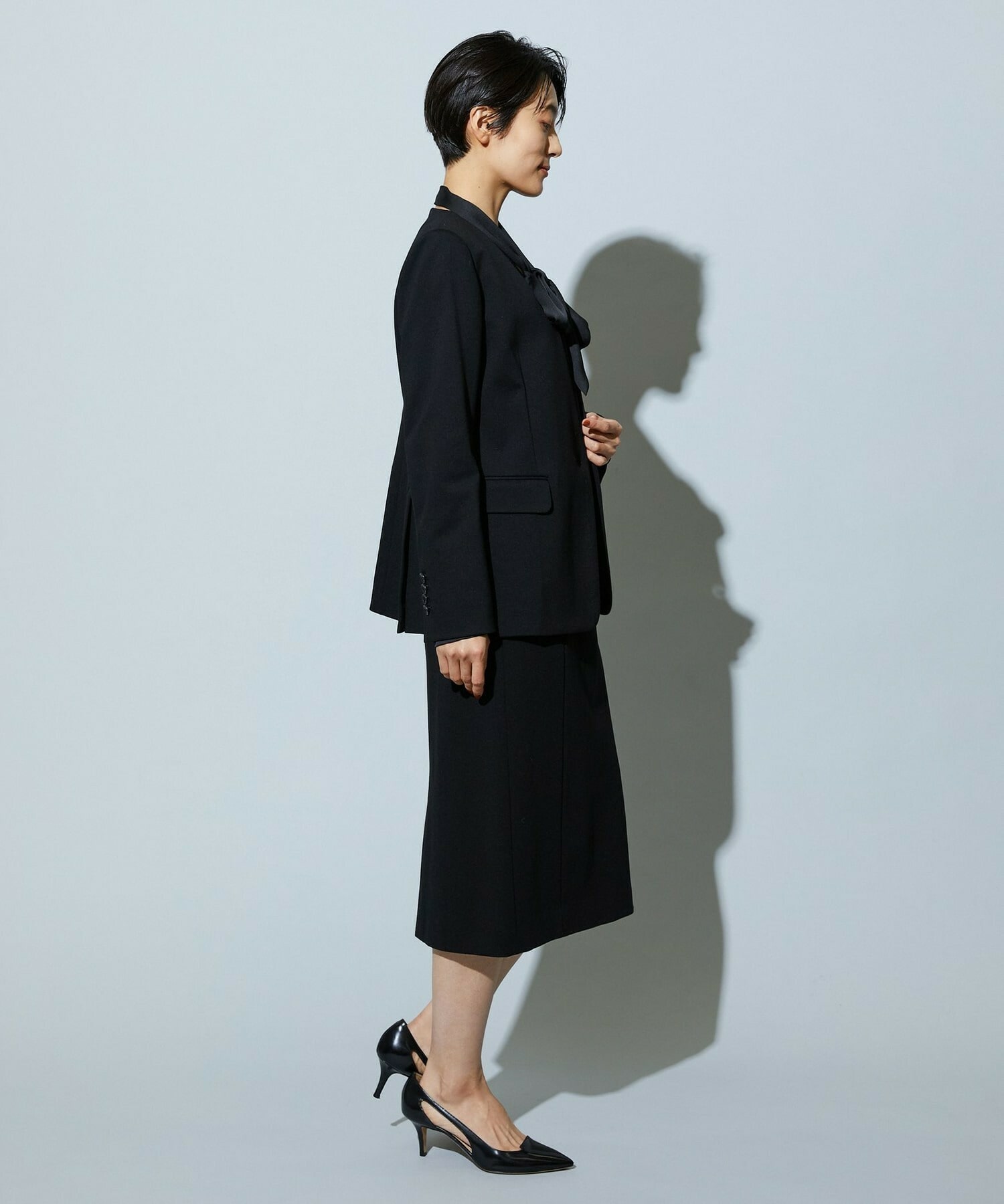 【wb】wb ハイゲージポンチノーカラージャケット 詳細画像 チャコールグレー 17