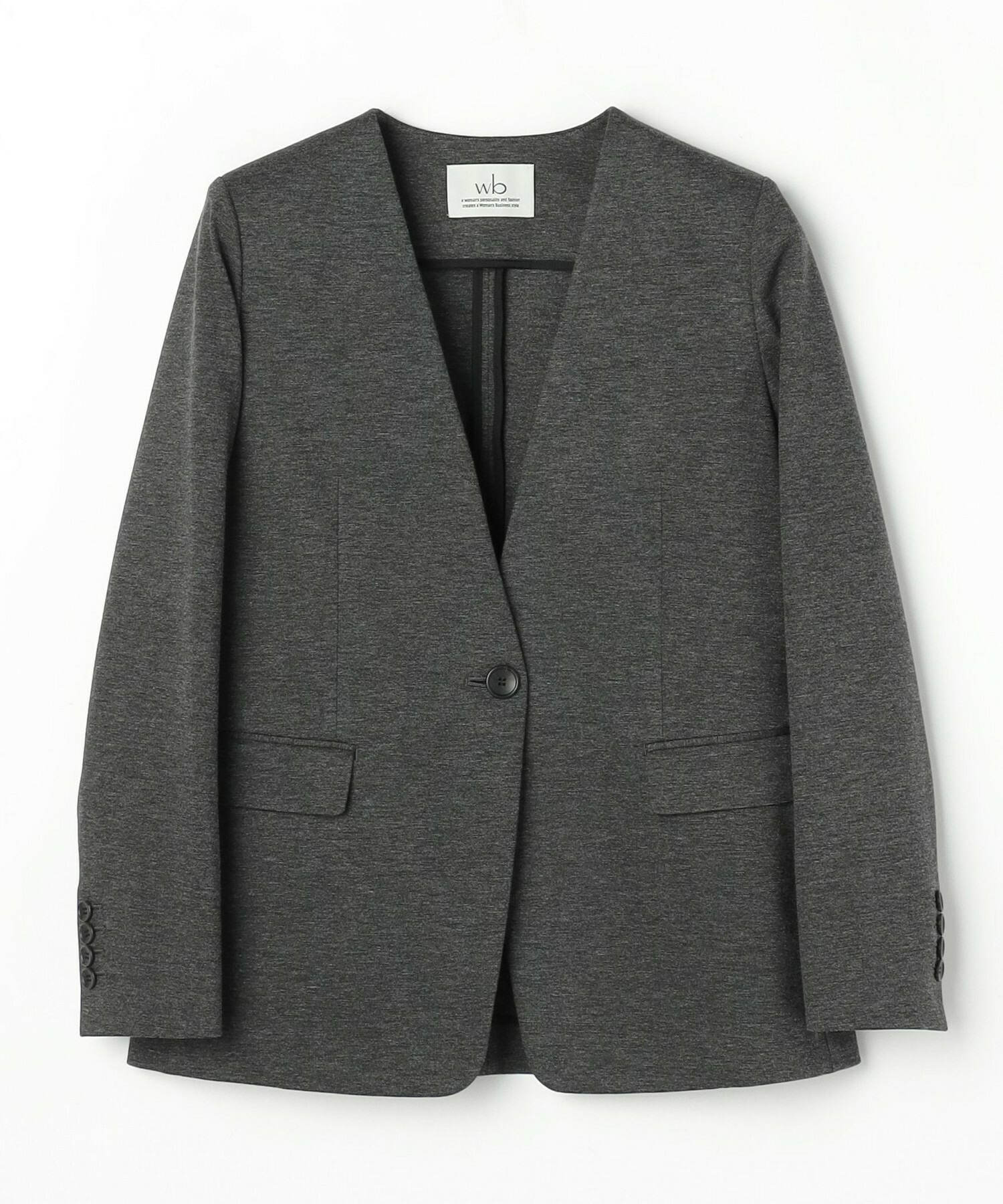 【wb】wb ハイゲージポンチノーカラージャケット 詳細画像 チャコールグレー 21