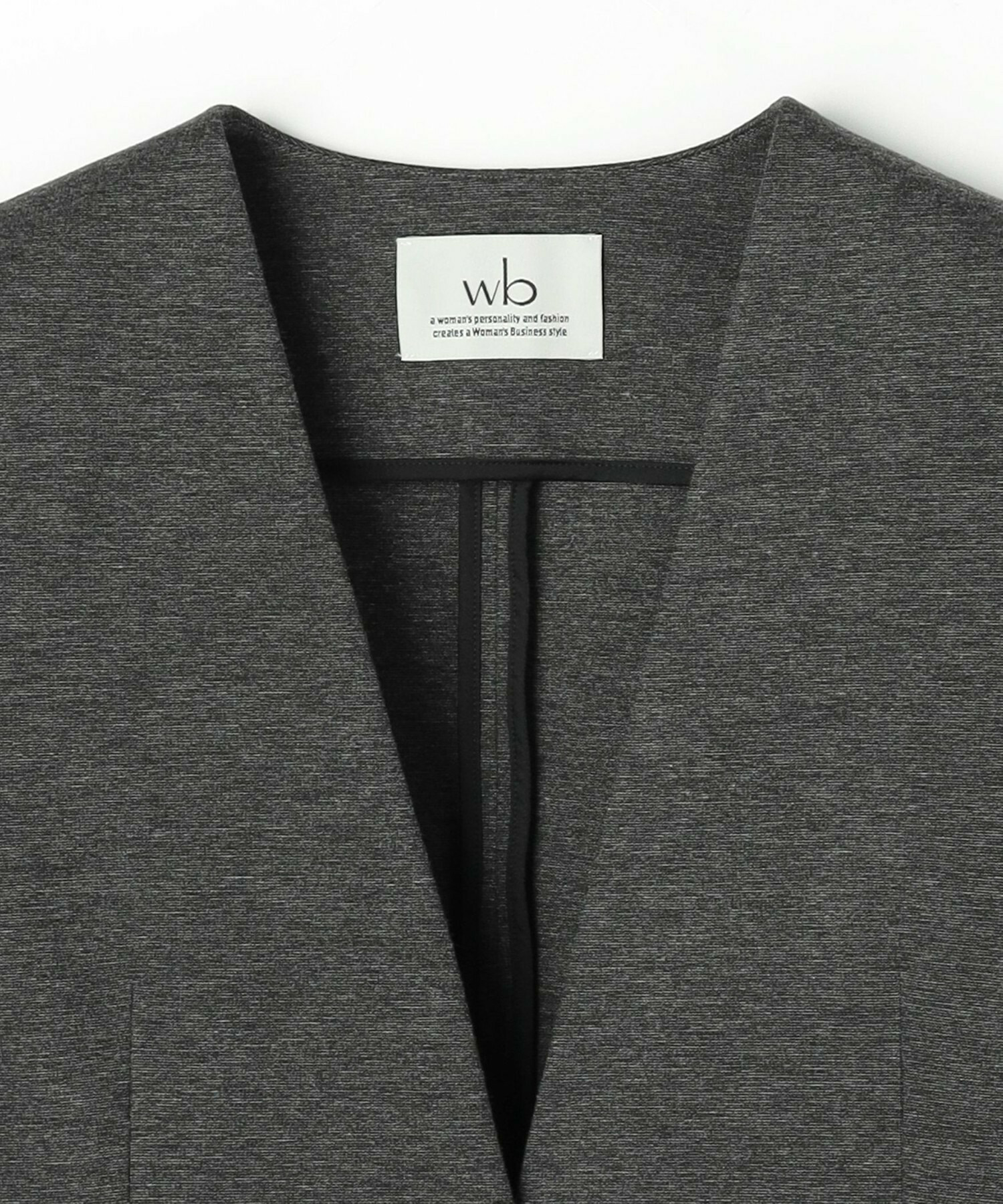 【wb】wb ハイゲージポンチノーカラージャケット 詳細画像 チャコールグレー 23