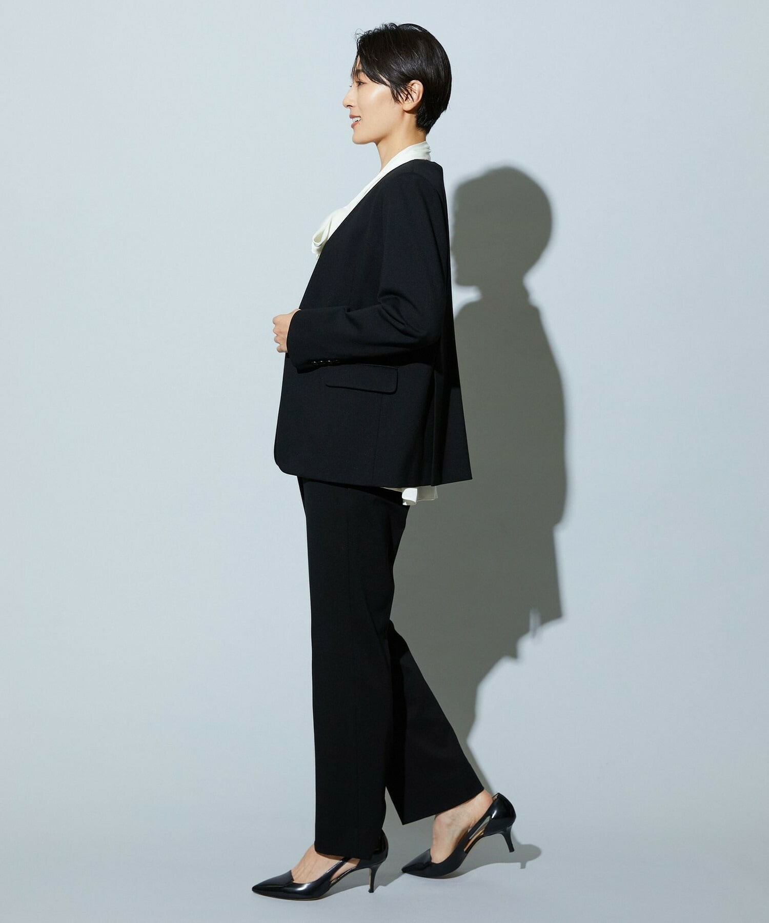 【wb】wb ハイゲージポンチタイトストレートパンツ 詳細画像 チャコールグレー 11