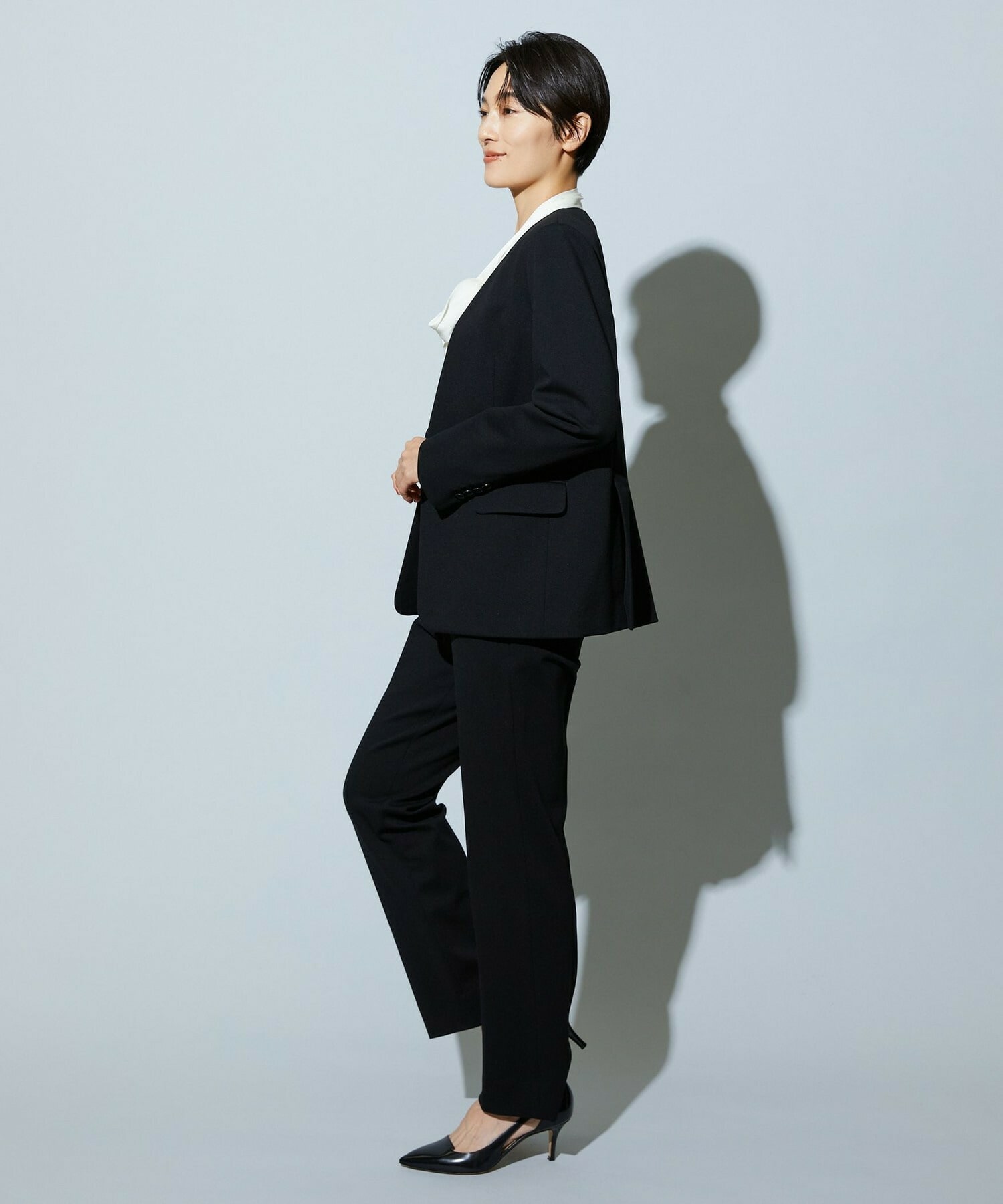 【wb】wb ハイゲージポンチタイトストレートパンツ 詳細画像 チャコールグレー 12