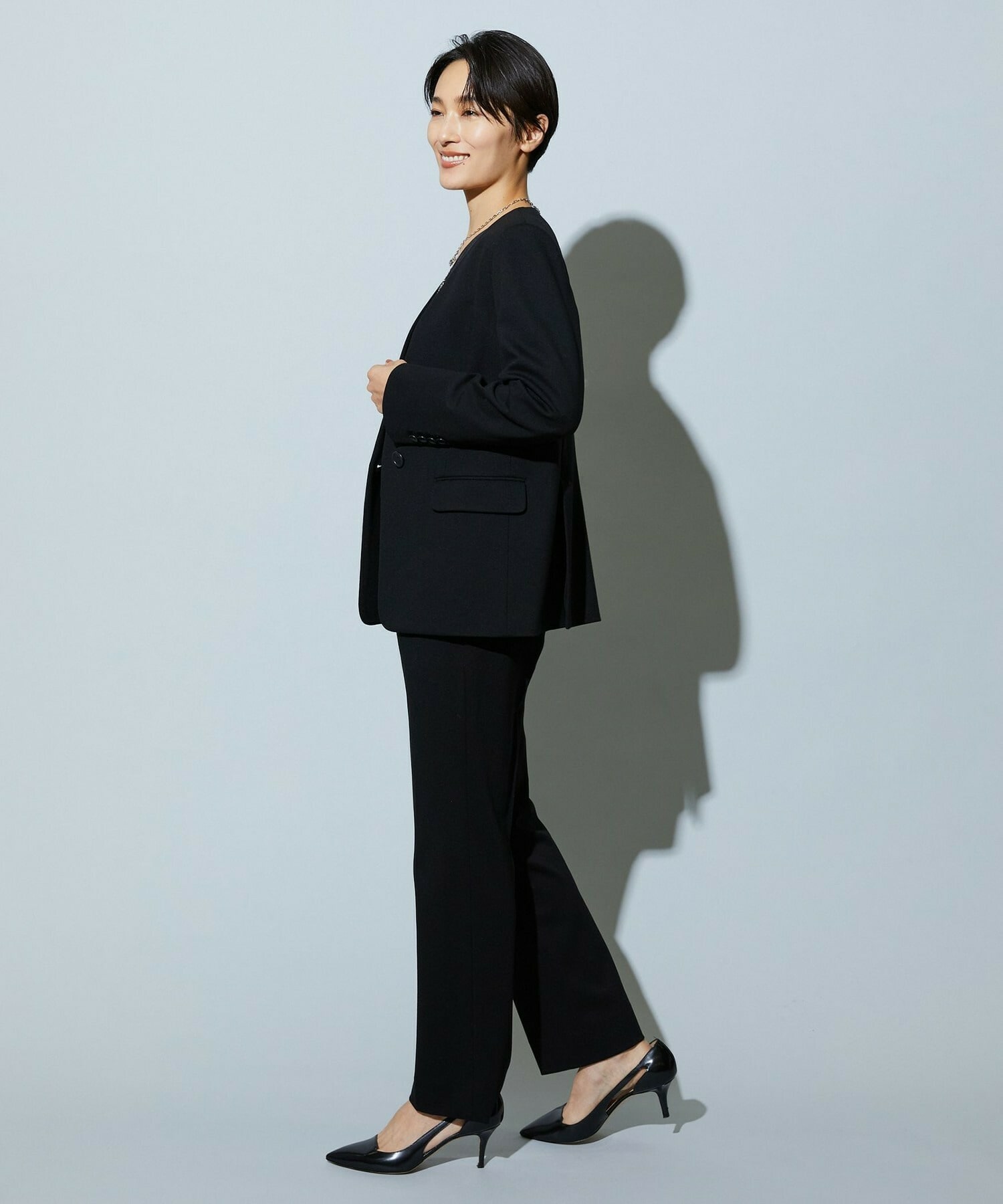 【wb】wb ハイゲージポンチタイトストレートパンツ 詳細画像 チャコールグレー 5