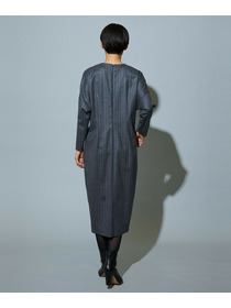 【MOGA】スタイリスト戸野塚かおるコラボ チョークストライプストレッチワンピース 詳細画像 ネイビー 16