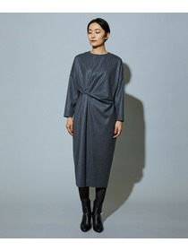 【MOGA】スタイリスト戸野塚かおるコラボ チョークストライプストレッチワンピース 詳細画像 ネイビー 20