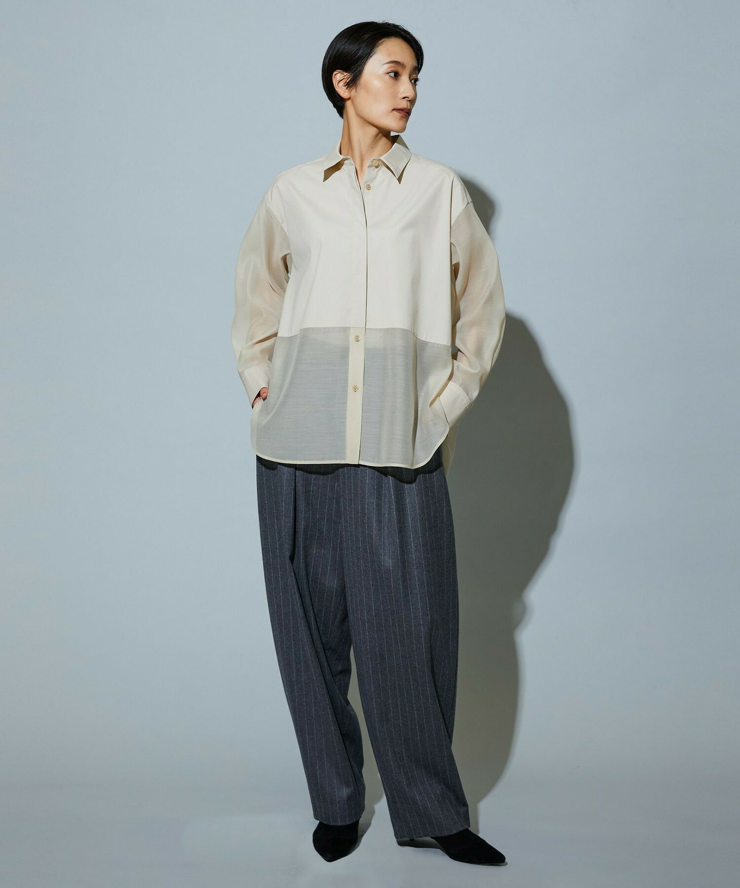 【MOGA】スタイリスト戸野塚かおるコラボ ファンクショナルブロードシャツ 詳細画像 ブラック 1