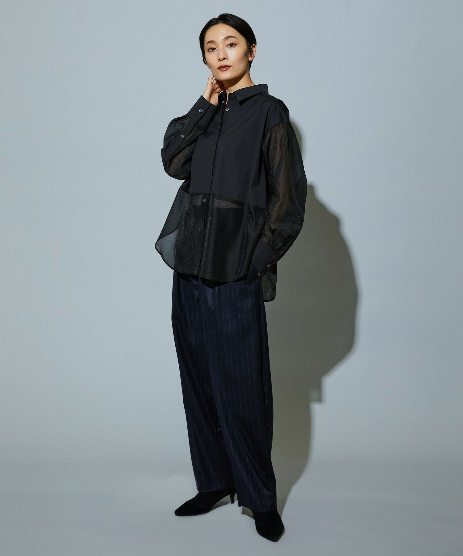 【MOGA】スタイリスト戸野塚かおるコラボ ファンクショナルブロードシャツ 詳細画像 ブラック 10