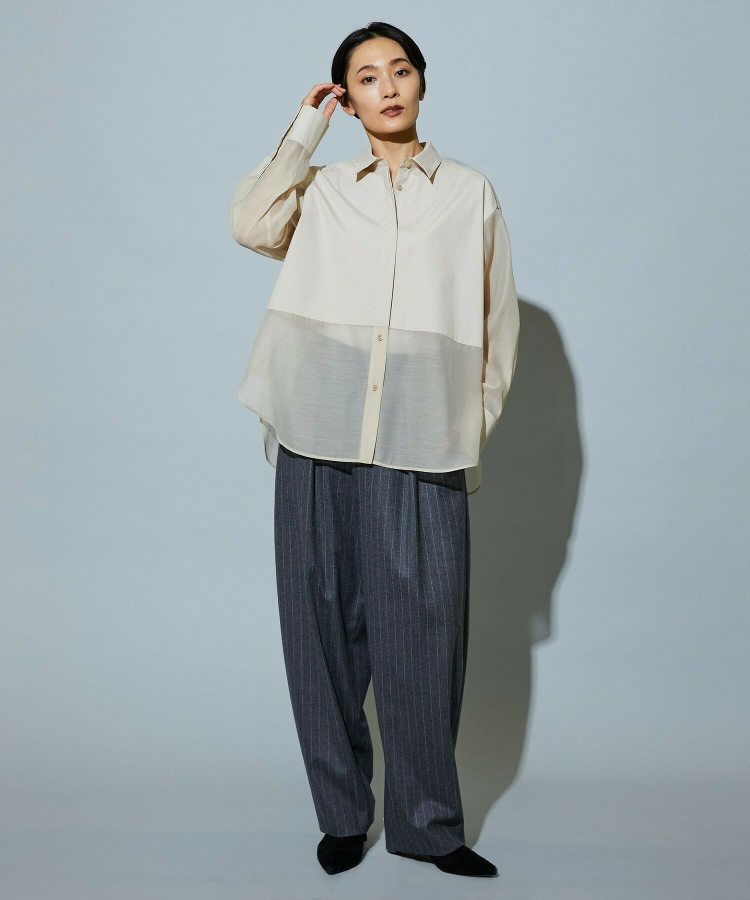 【MOGA】スタイリスト戸野塚かおるコラボ ファンクショナルブロードシャツ 詳細画像 ブラック 2