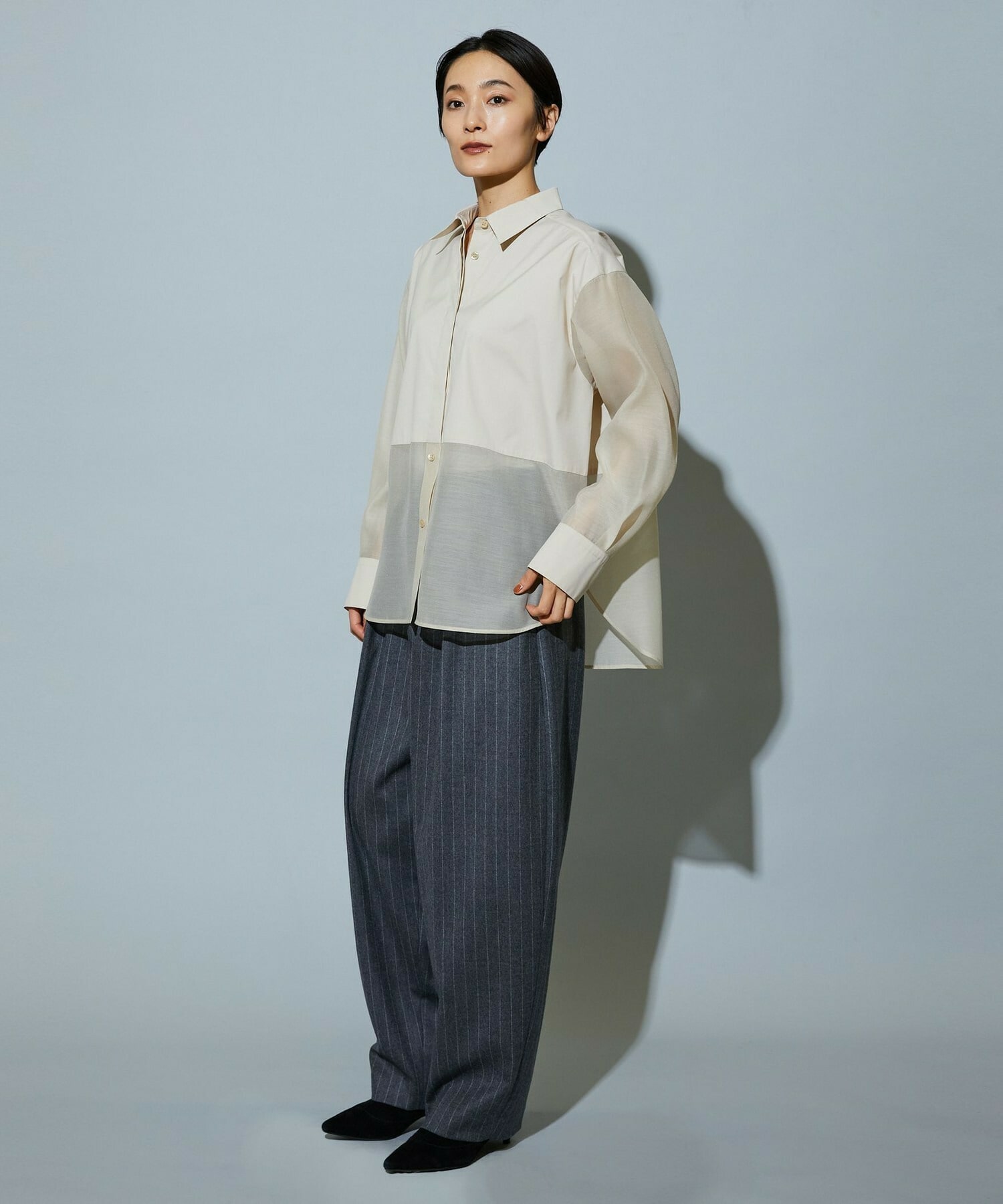 【MOGA】スタイリスト戸野塚かおるコラボ ファンクショナルブロードシャツ 詳細画像 ブラック 3