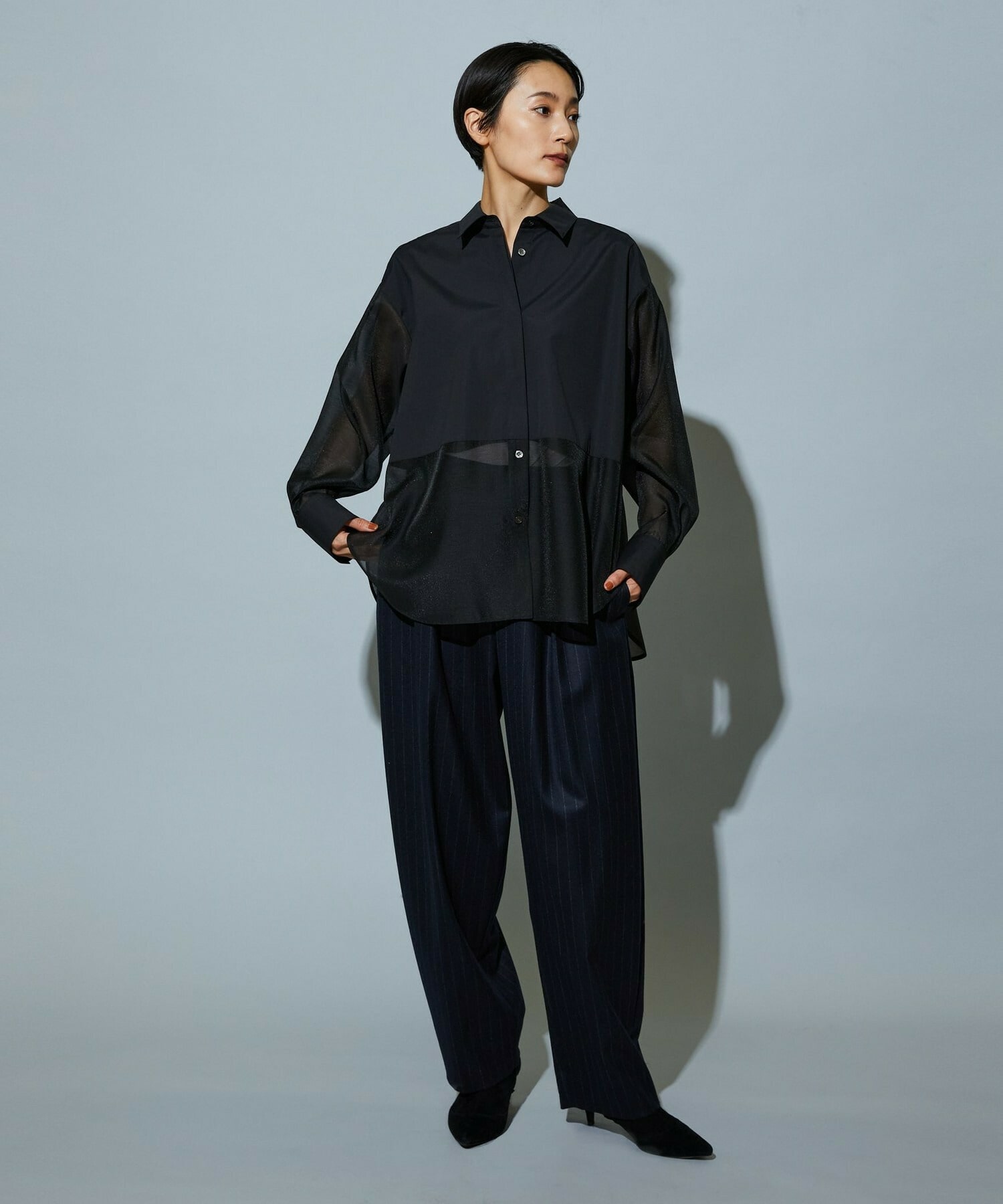 【MOGA】スタイリスト戸野塚かおるコラボ ファンクショナルブロードシャツ 詳細画像 ブラック 8