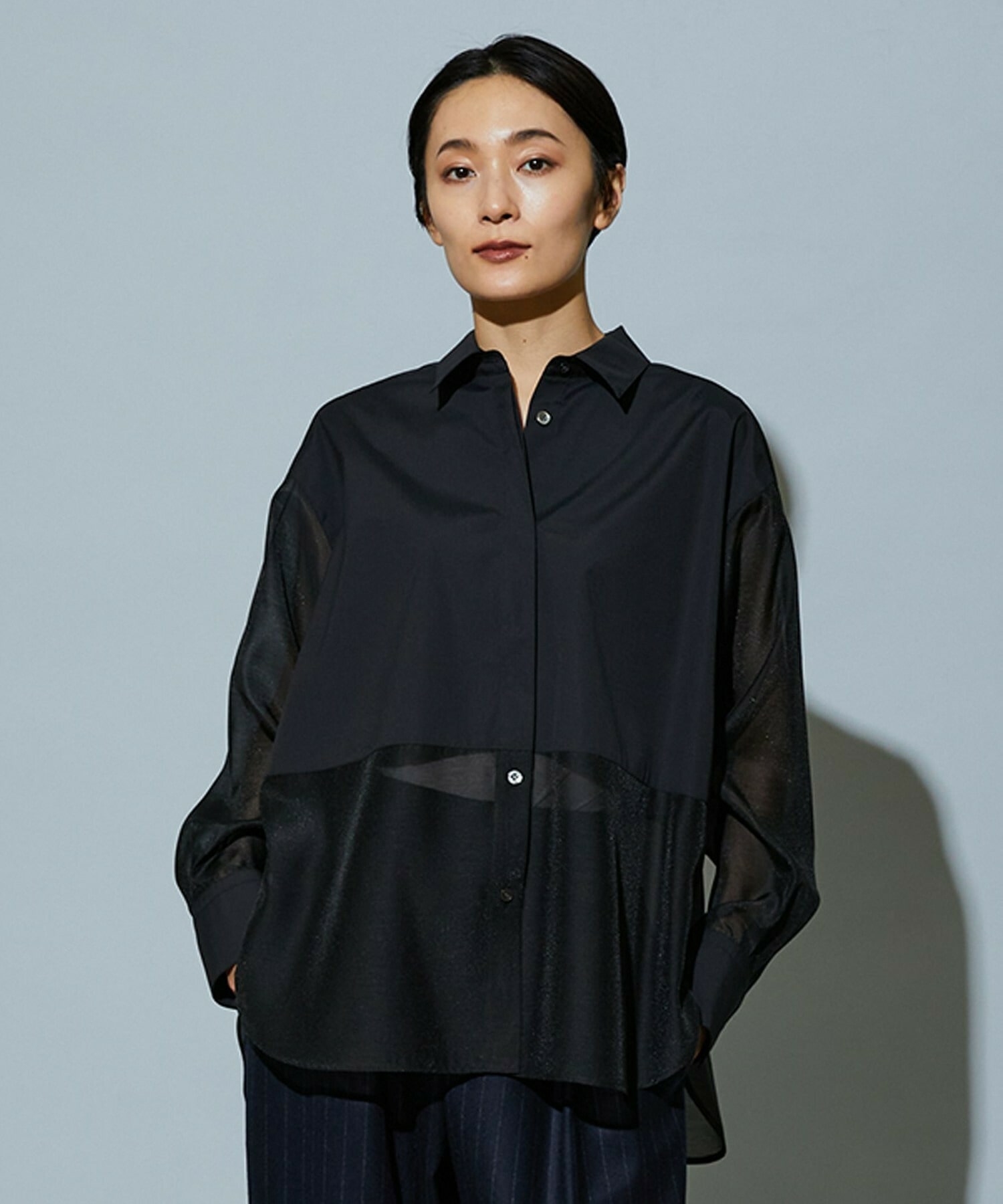 【MOGA】スタイリスト戸野塚かおるコラボ ファンクショナルブロードシャツ 詳細画像 ブラック 1