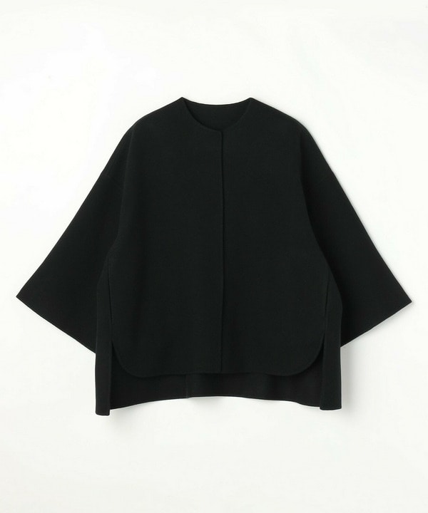 ［eclat 2025年12月号掲載商品］スタイリスト戸野塚かおるコラボ メルトンハーフコート 詳細画像 ブラック 2