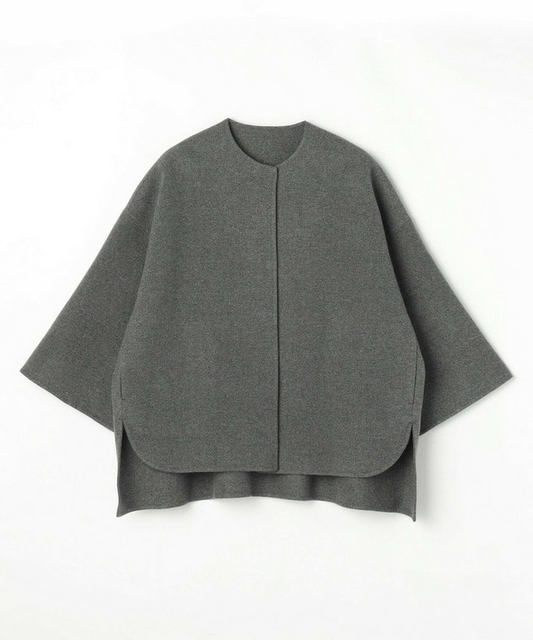 ［eclat 2025年12月号掲載商品］スタイリスト戸野塚かおるコラボ メルトンハーフコート 詳細画像 チャコールグレー 2