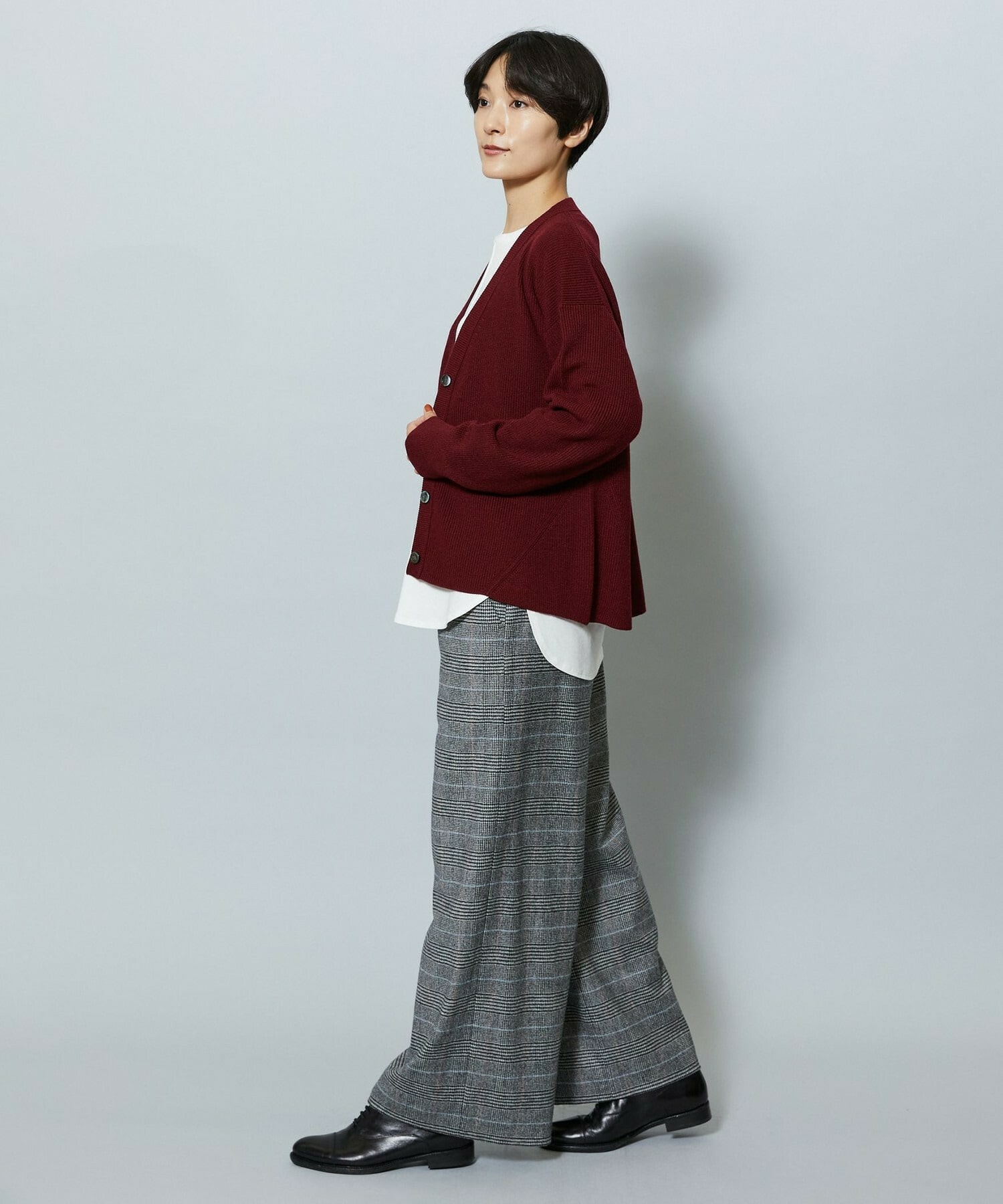 【MOGA】WORLD Vネックカーディガン 詳細画像 チャコールグレー 10