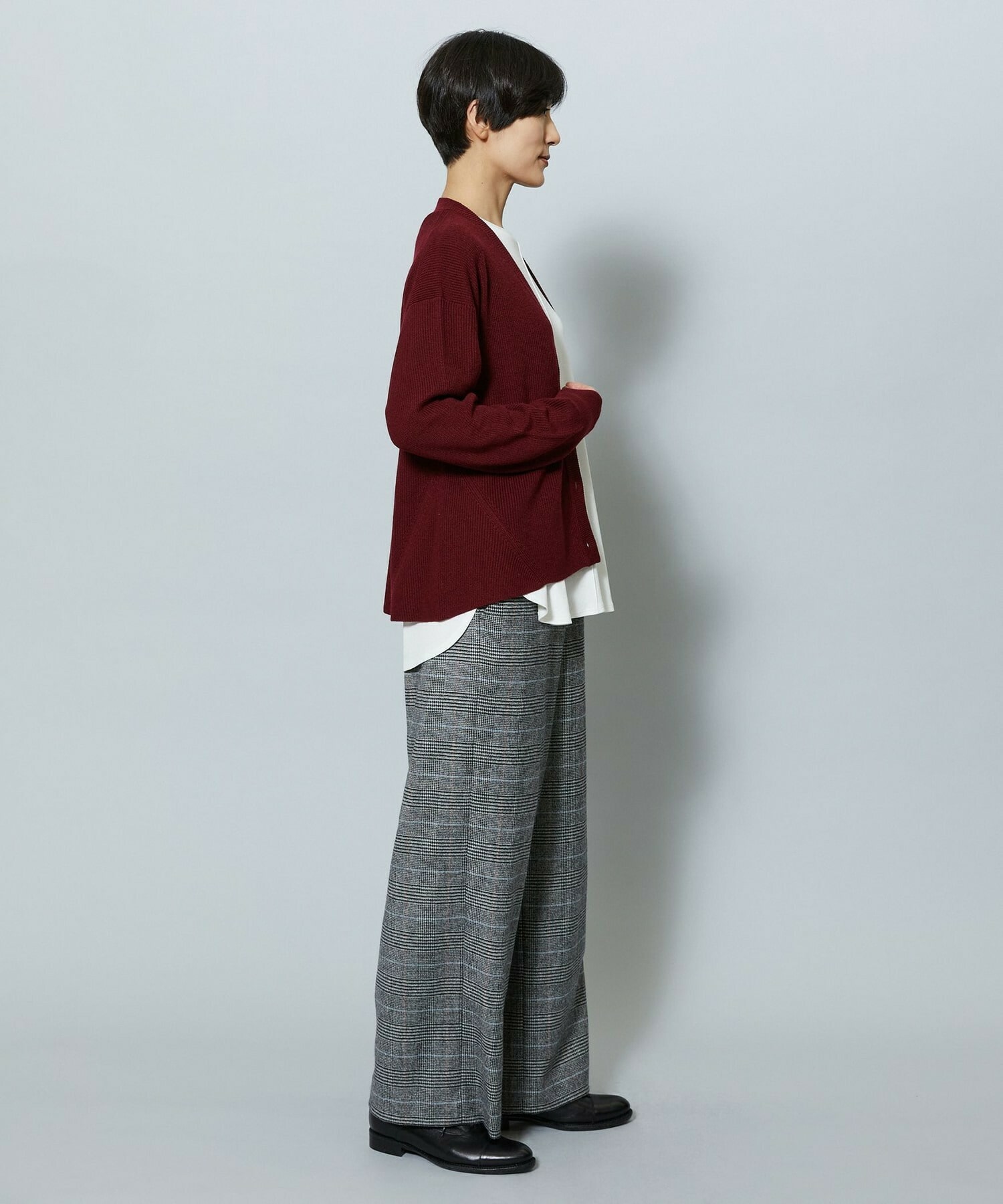 【MOGA】WORLD Vネックカーディガン 詳細画像 チャコールグレー 13