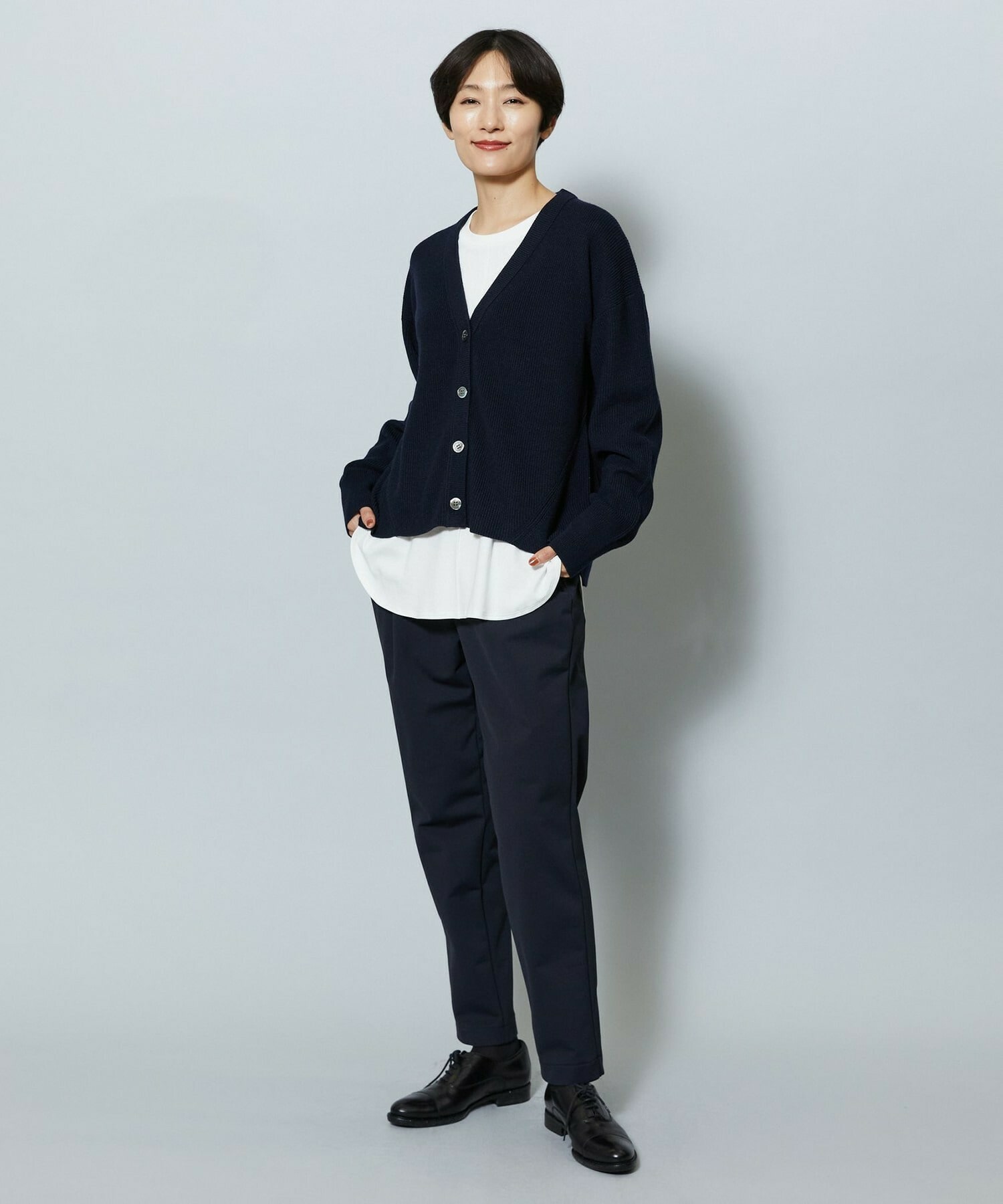 【MOGA】WORLD Vネックカーディガン 詳細画像 チャコールグレー 15