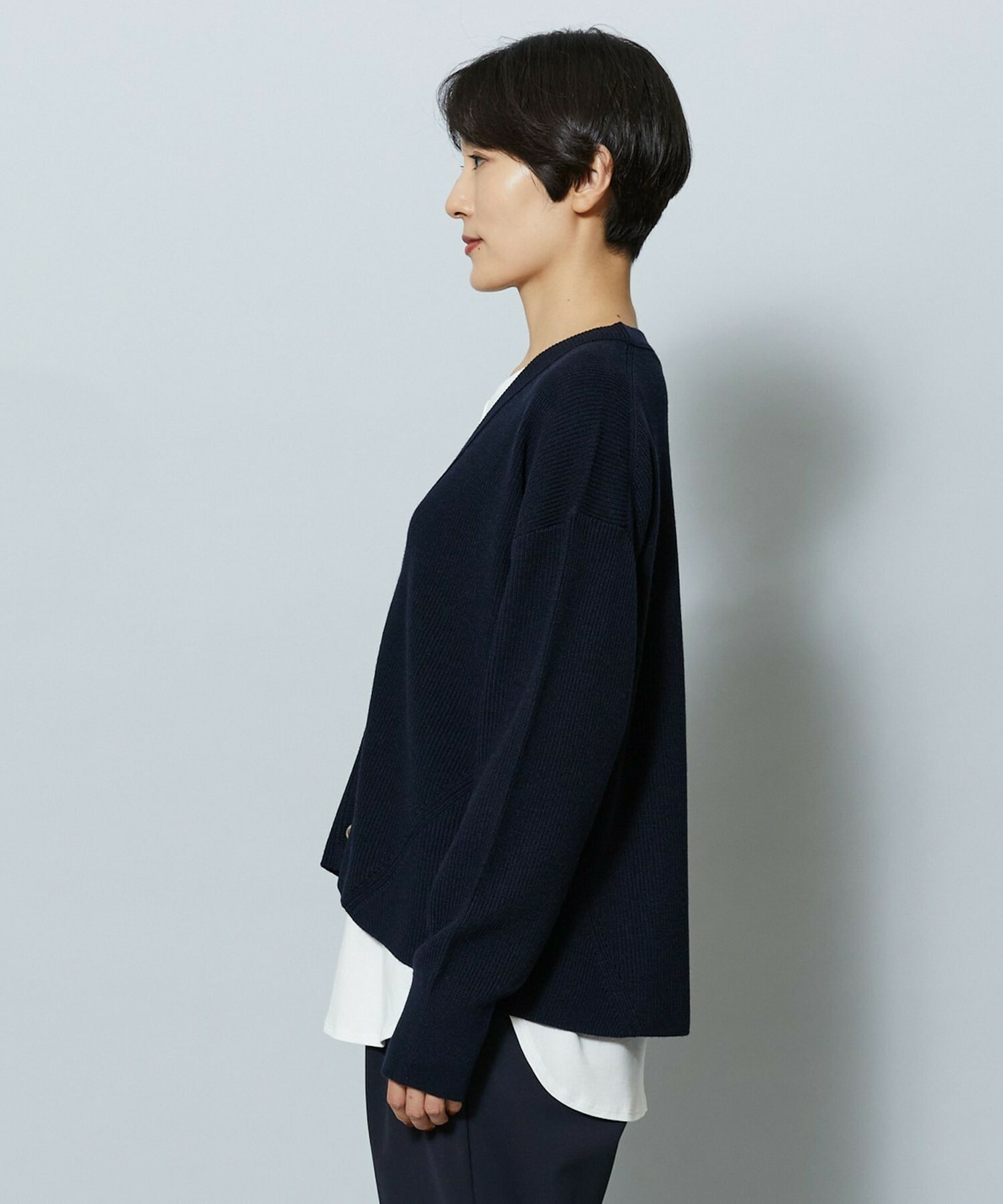 【MOGA】WORLD Vネックカーディガン 詳細画像 チャコールグレー 21