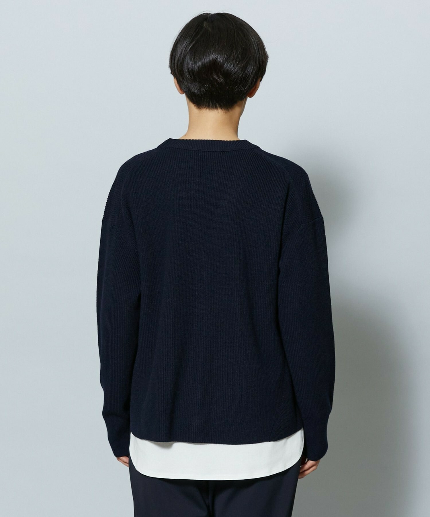 【MOGA】WORLD Vネックカーディガン 詳細画像 チャコールグレー 22