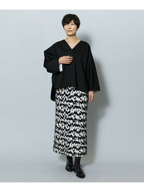 【MOGA】フェザーレオパードニットタイトスカート 詳細画像 サックスブルー 1