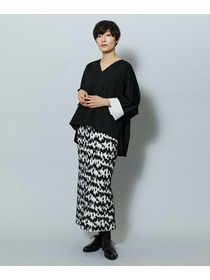 【MOGA】フェザーレオパードニットタイトスカート 詳細画像 サックスブルー 11