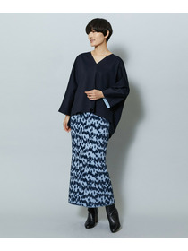 【MOGA】フェザーレオパードニットタイトスカート 詳細画像 サックスブルー 18