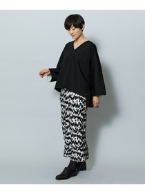 【MOGA】フェザーレオパードニットタイトスカート 詳細画像 サックスブルー 2