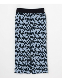 【MOGA】フェザーレオパードニットタイトスカート 詳細画像 サックスブルー 24