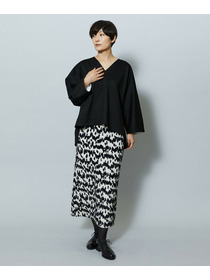 【MOGA】フェザーレオパードニットタイトスカート 詳細画像 サックスブルー 8