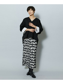 【MOGA】フェザーレオパードニットタイトスカート 詳細画像 サックスブルー 9