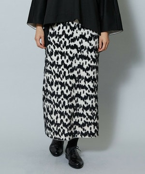 【MOGA】フェザーレオパードニットタイトスカート 詳細画像 クリーム 1