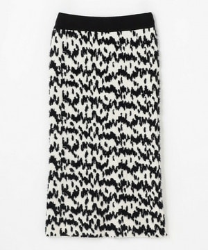 【MOGA】フェザーレオパードニットタイトスカート 詳細画像 クリーム 2