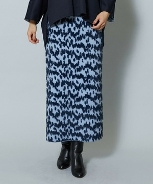 【MOGA】フェザーレオパードニットタイトスカート 詳細画像 サックスブルー 1