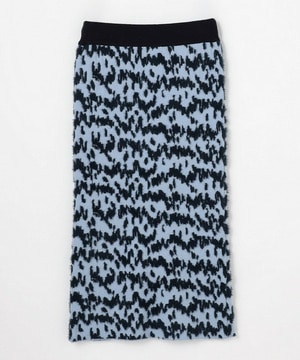 【MOGA】フェザーレオパードニットタイトスカート 詳細画像 サックスブルー 2