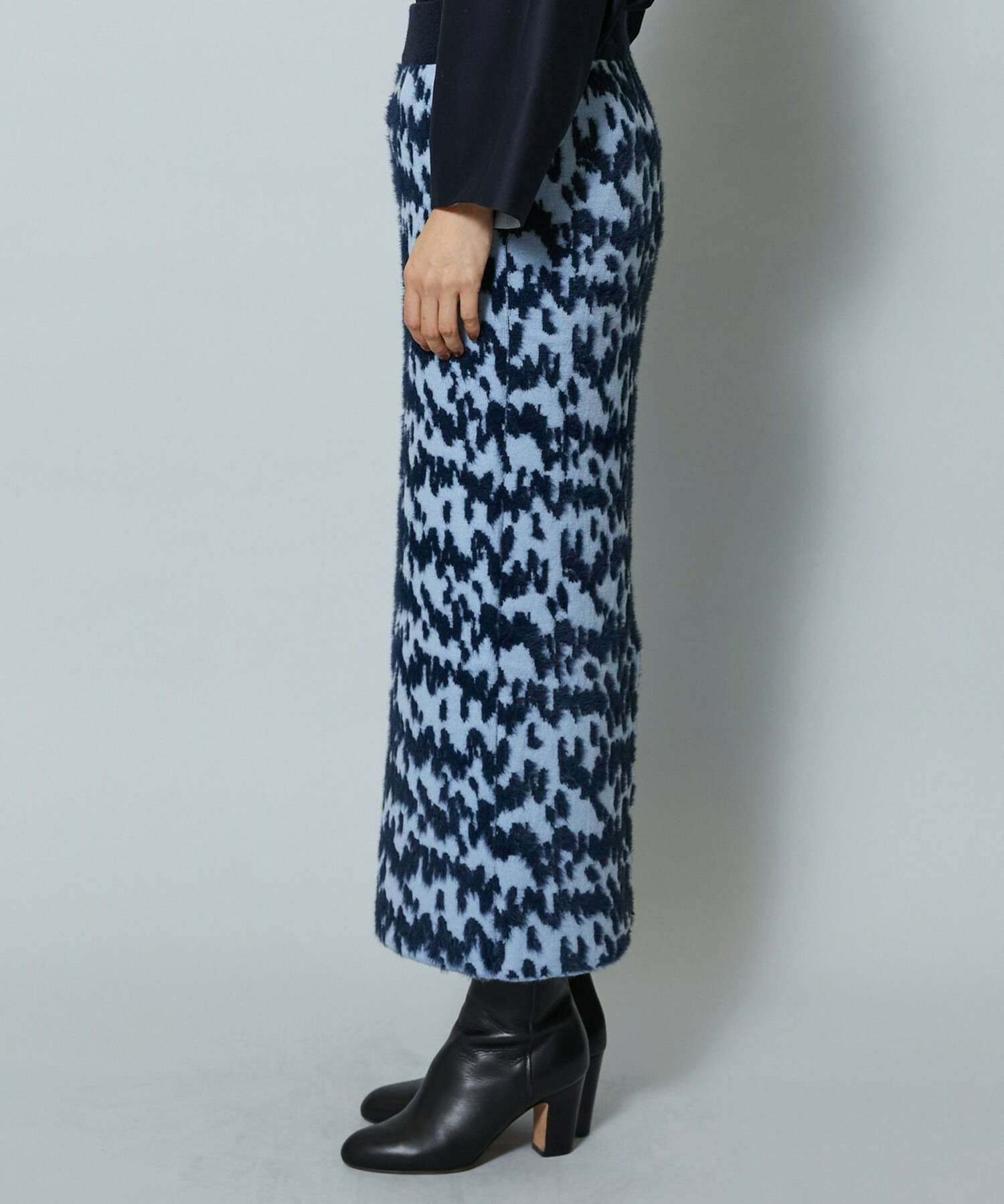 【MOGA】フェザーレオパードニットタイトスカート 詳細画像 サックスブルー 21