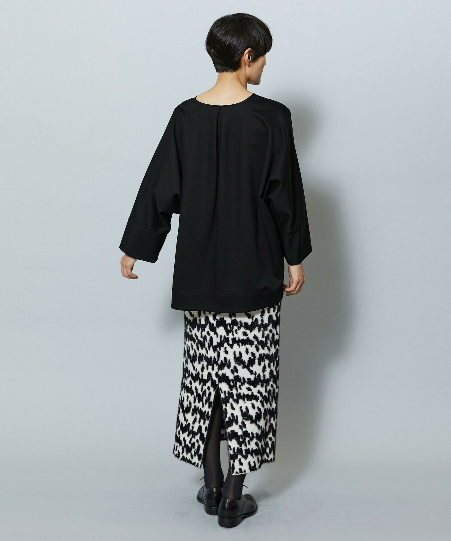 【MOGA】フェザーレオパードニットタイトスカート 詳細画像 サックスブルー 5