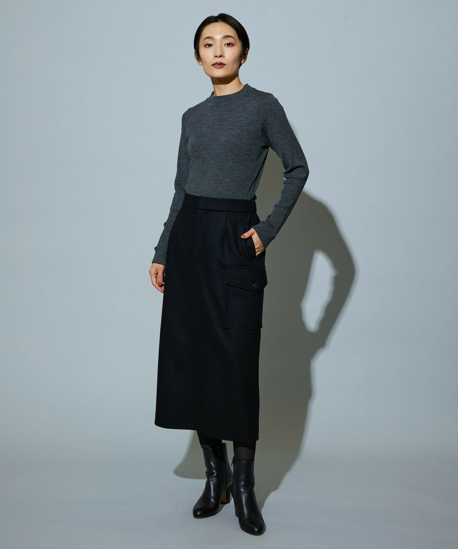 【MOGA】BEAUTIFULリブライクニット 詳細画像 ブラック 2