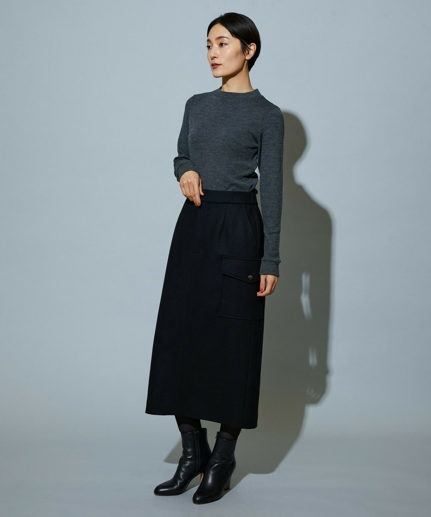 【MOGA】BEAUTIFULリブライクニット 詳細画像 ブラック 3