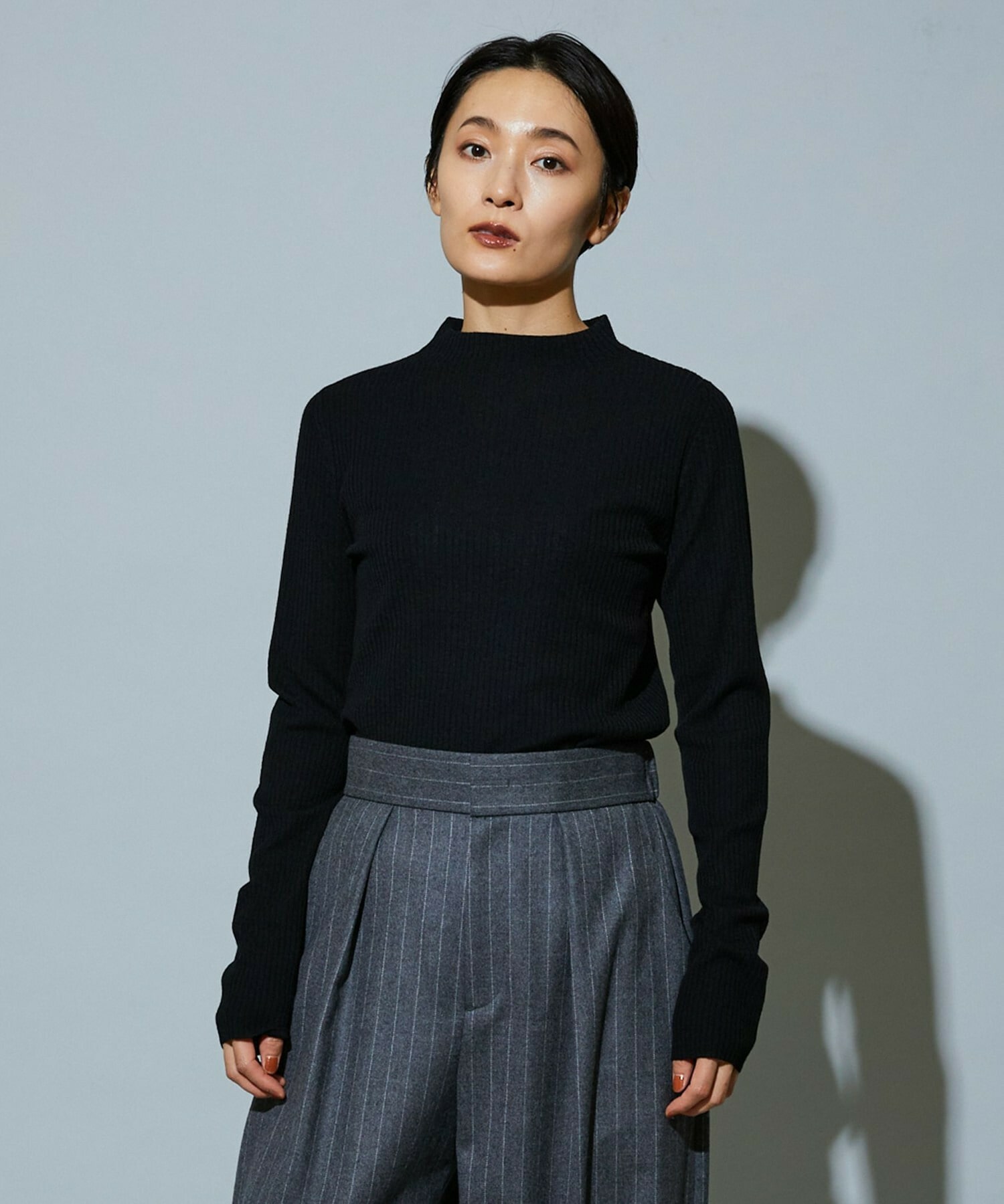 【MOGA】BEAUTIFULリブライクニット 詳細画像 ブラック 1