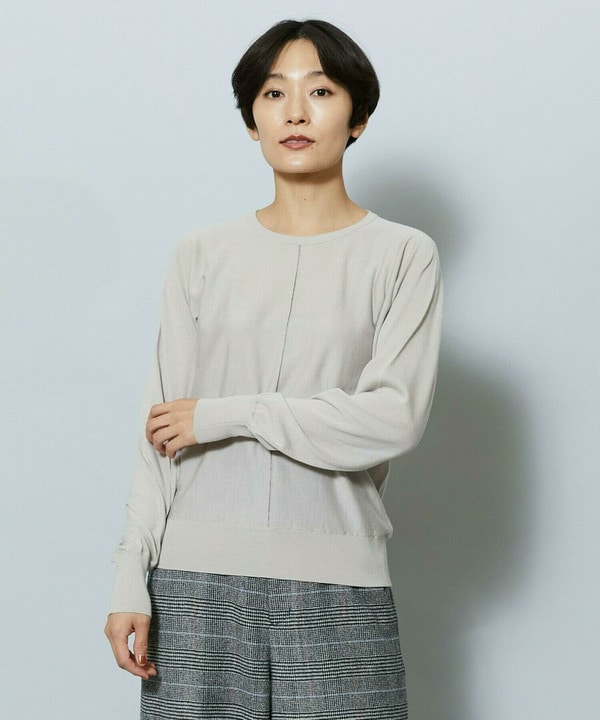 Bibiy. グレー ニットセーター 大きなホワイトカラー KNIT｜Bibiy.