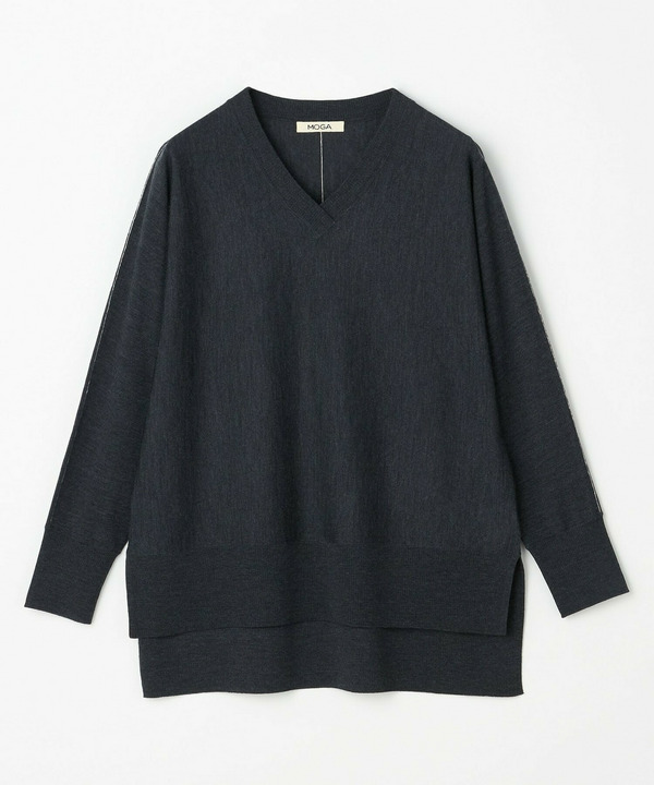 EMPIREドルマンスリーブVネックニット 詳細画像 チャコールグレー 2