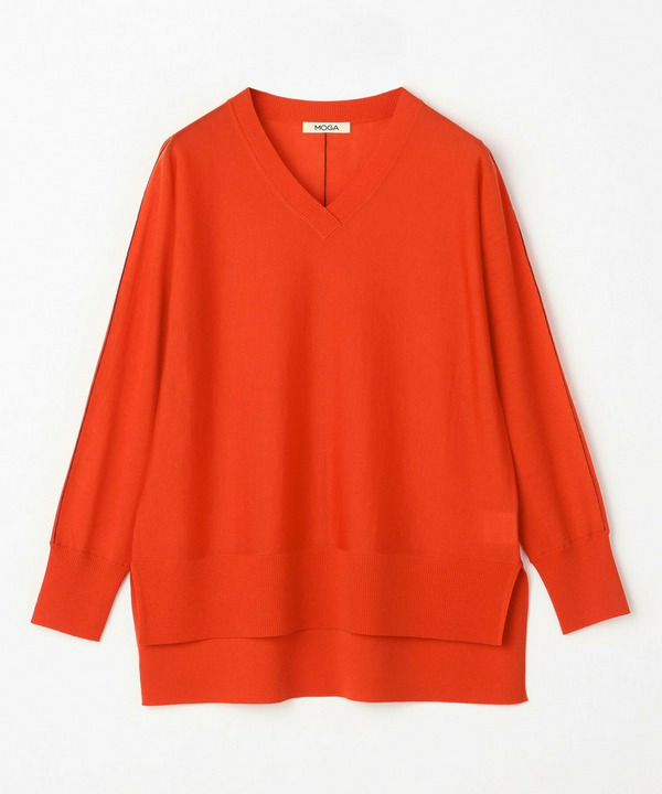 EMPIREドルマンスリーブVネックニット 詳細画像 オレンジ 2