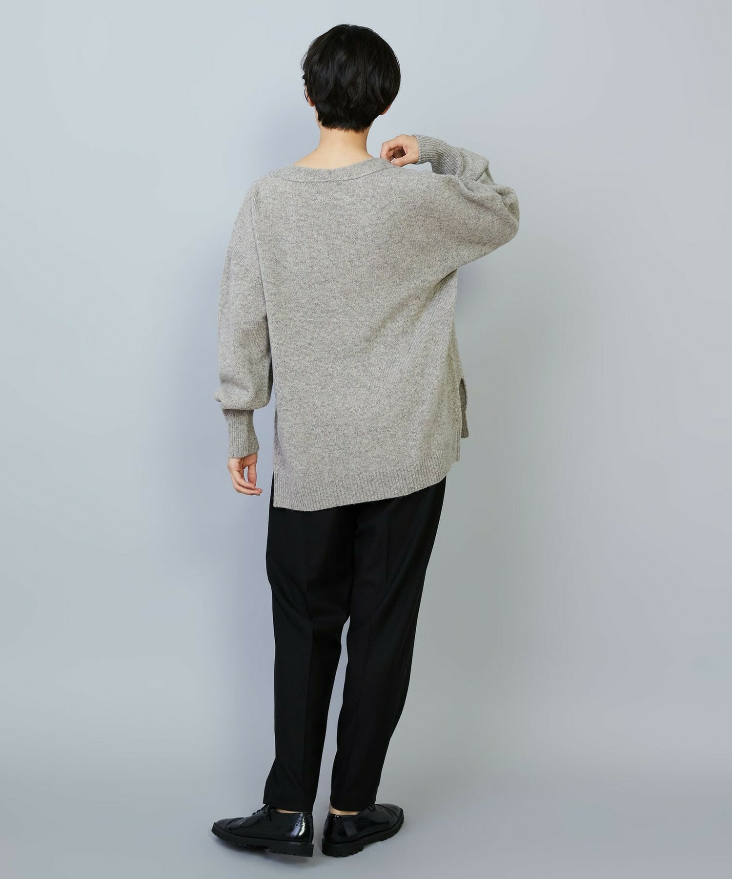 【MOGA】クーマラムカシミヤＶネックニット 詳細画像 グレー系その他 17