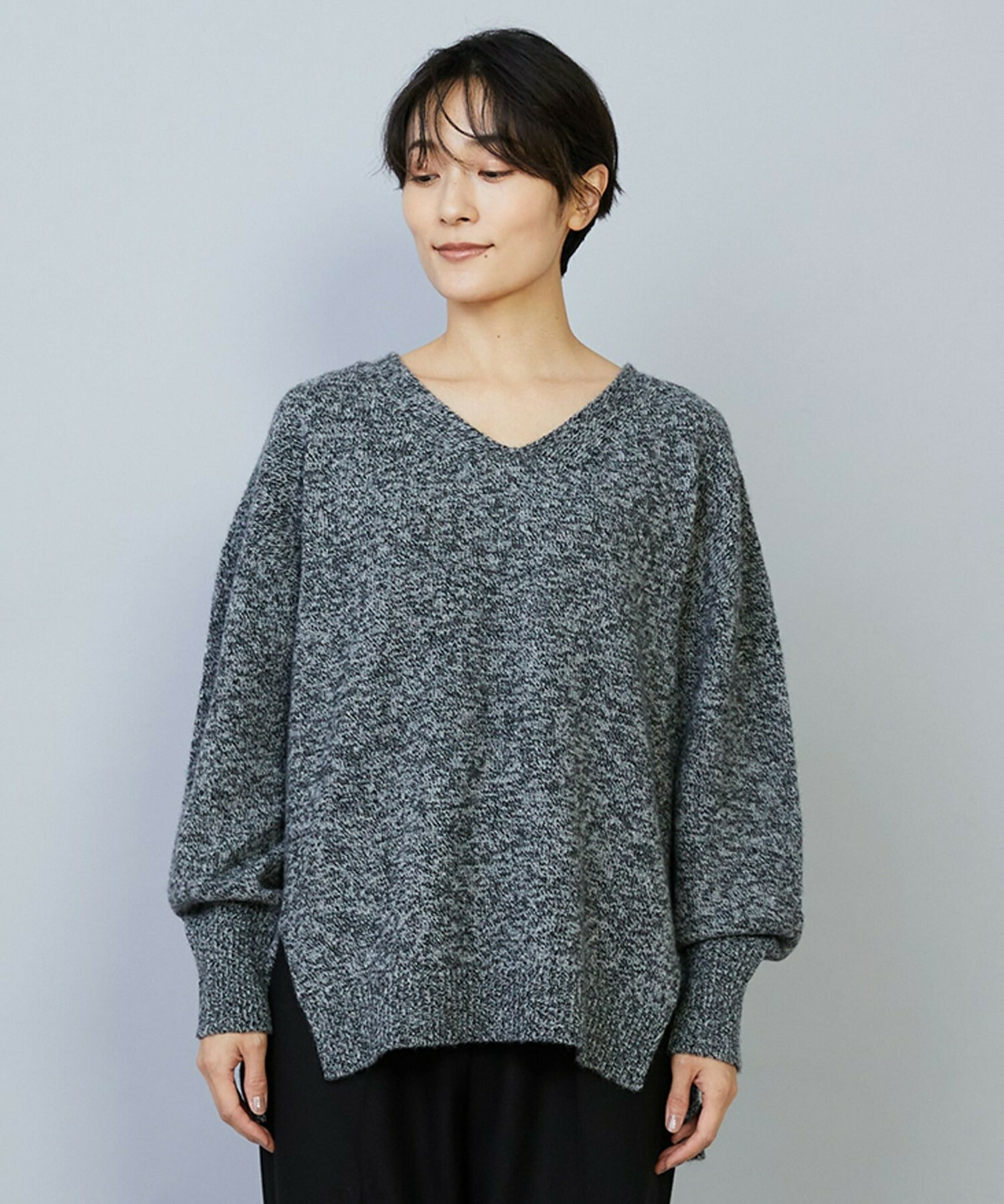 【MOGA】クーマラムカシミヤＶネックニット 詳細画像 グレー系その他 20